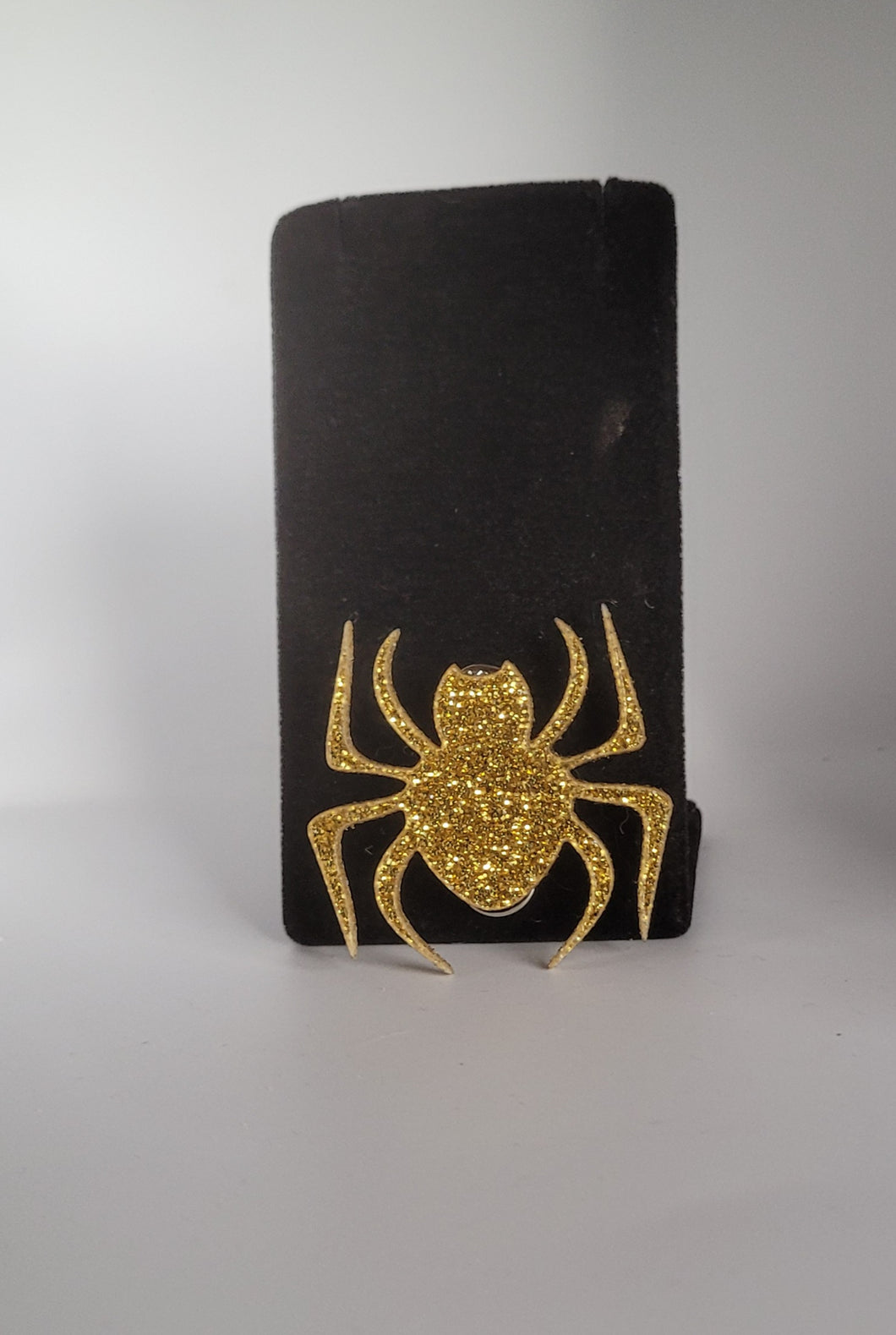 Spider Brooch in Glitter Gold Acrylic