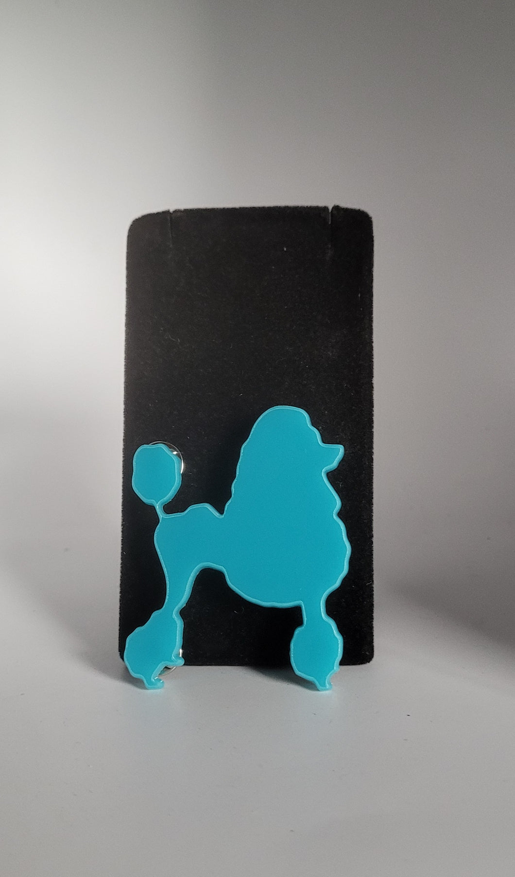 Poodle Brooch in Opaque Turquoise Acrylic