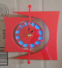 Load image into Gallery viewer, Small Sail Wall Clock in Red and Blue Acrylic
