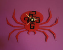 Load image into Gallery viewer, Large Spider Wall Clock in Red and Black Acrylic
