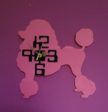 Load image into Gallery viewer, Small Poodle Wall Clock in Pink and Black Acrylic
