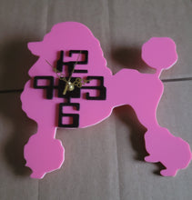 Load image into Gallery viewer, Small Poodle Wall Clock in Pink and Black Acrylic
