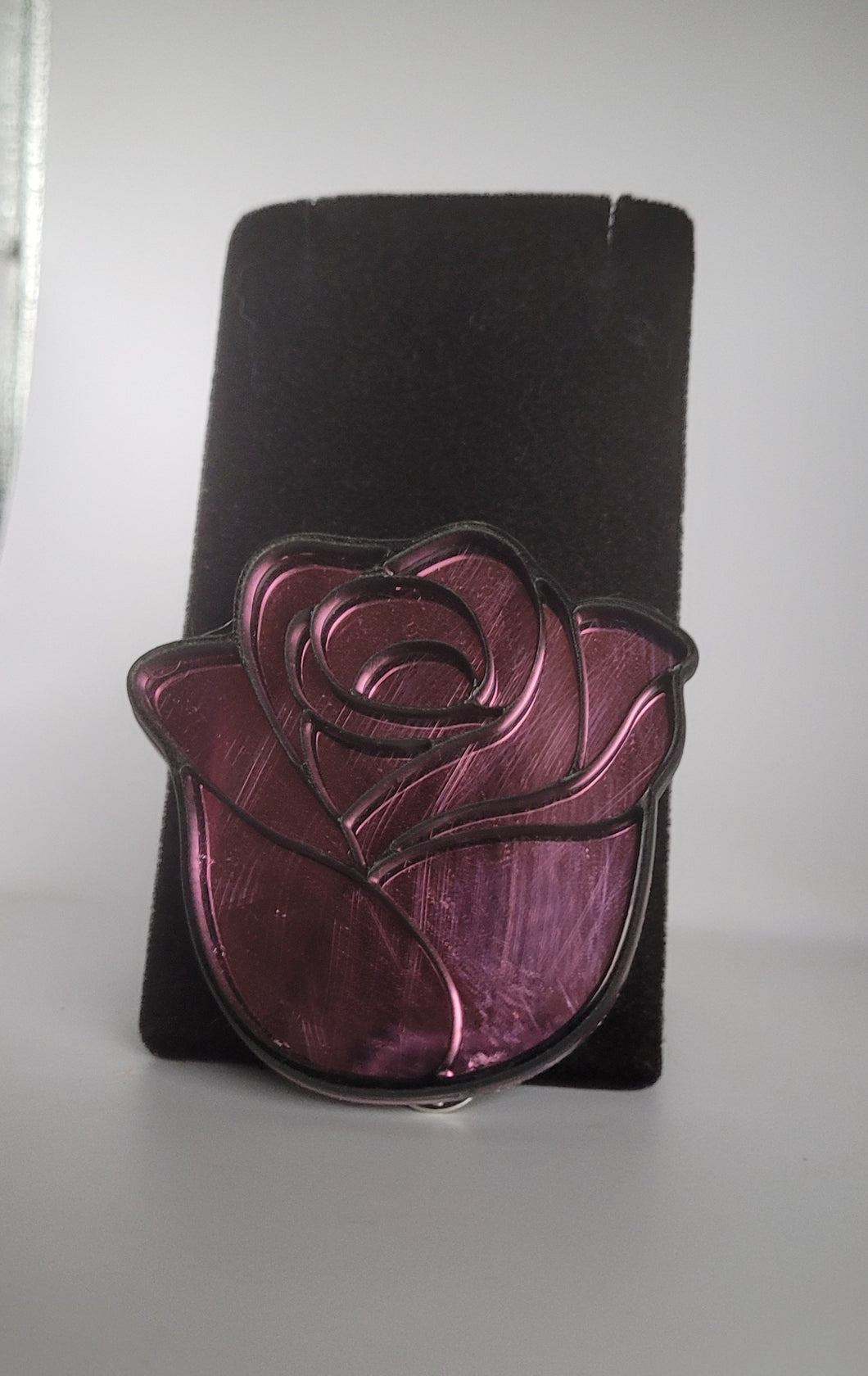 Rose Brooch in Mirrored Pink Acrylic