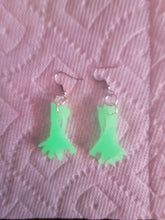 Load image into Gallery viewer, UV Glow in the Dark Zombie Hand Earrings
