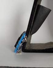 Load image into Gallery viewer, Pervert Brooch in Glitter Blue and Black Acrylic
