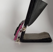 Load image into Gallery viewer, Pervert Brooch in Glitter Fuchsia and Black Acrylic
