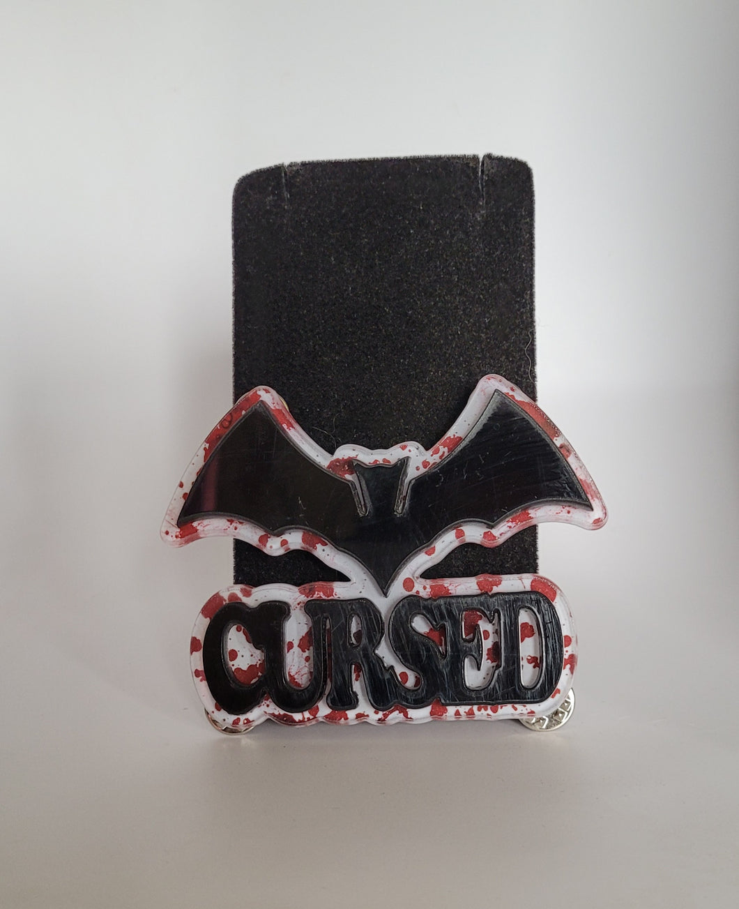 Cursed Brooch in Black Gloss and Bloody Acrylic