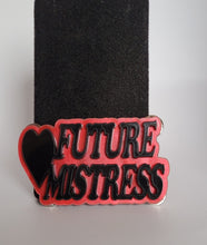 Load image into Gallery viewer, Future Mistress Brooch in Red Pearl and Black Gloss Acrylic
