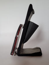 Load image into Gallery viewer, Gothic Cathedral Window Brooch in Black Gloss and Red Mirrored Acrylic (Style 1)
