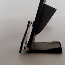 Load image into Gallery viewer, Delinquent Brooch in Black Gloss and Silver Mirrored Acrylic
