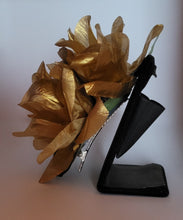 Load image into Gallery viewer, Double Rose Hair Flower in Gold
