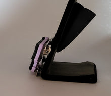 Load image into Gallery viewer, Fight Me Brooch in Pale Lavender and Black Gloss Acrylic
