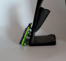 Load image into Gallery viewer, Get F**ked Brooch in Glitter Lime Green and Purple Pearl Acrylic
