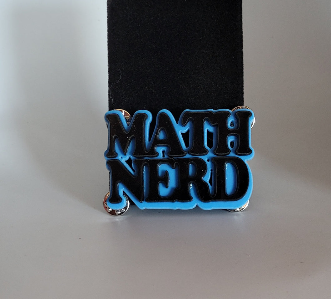 Math Nerd Brooch in Black and Blue Gloss Acrylic