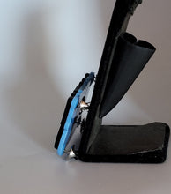 Load image into Gallery viewer, Math Nerd Brooch in Black and Blue Gloss Acrylic
