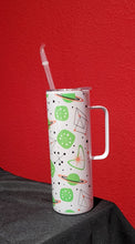 Load image into Gallery viewer, Atomic Boomerang Tumbler in Green, Orange, and Black
