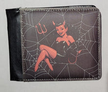 Load image into Gallery viewer, Men's Devil Pinup Spiderweb Wallet
