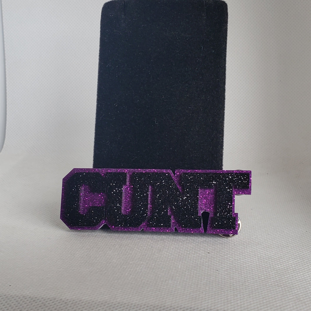 C*nt Brooch in Amethyst Purple and Black