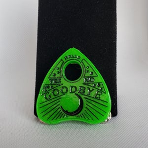 Neon Green and Black Planchette Brooch