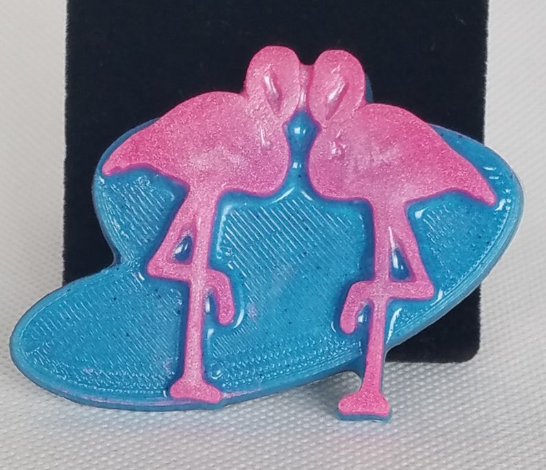 Retro Double Flamingo Brooch