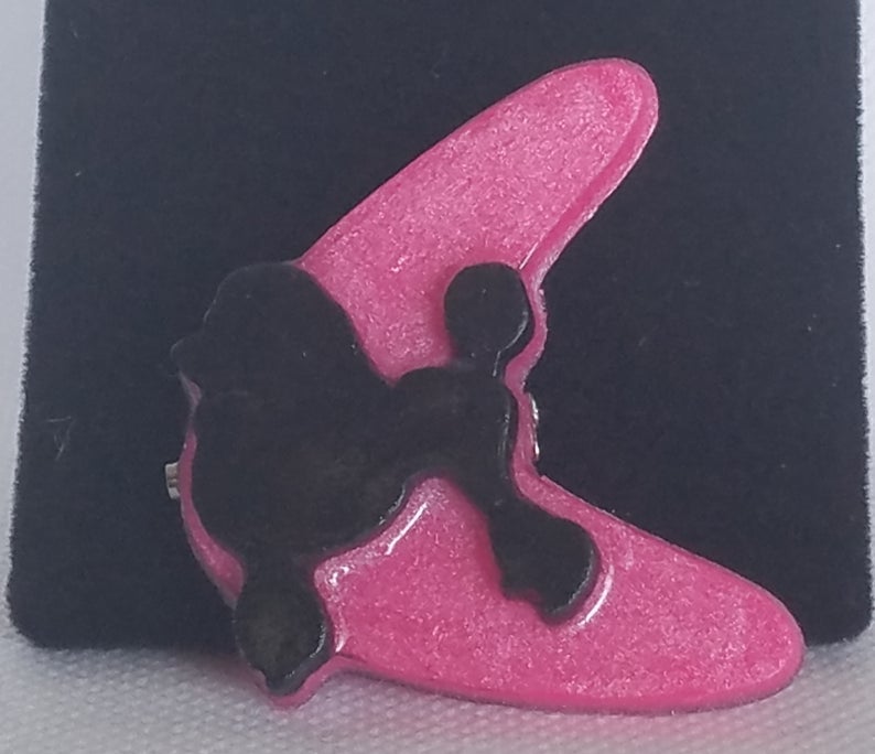 Atomic Boomerang and Poodle Brooch (small)