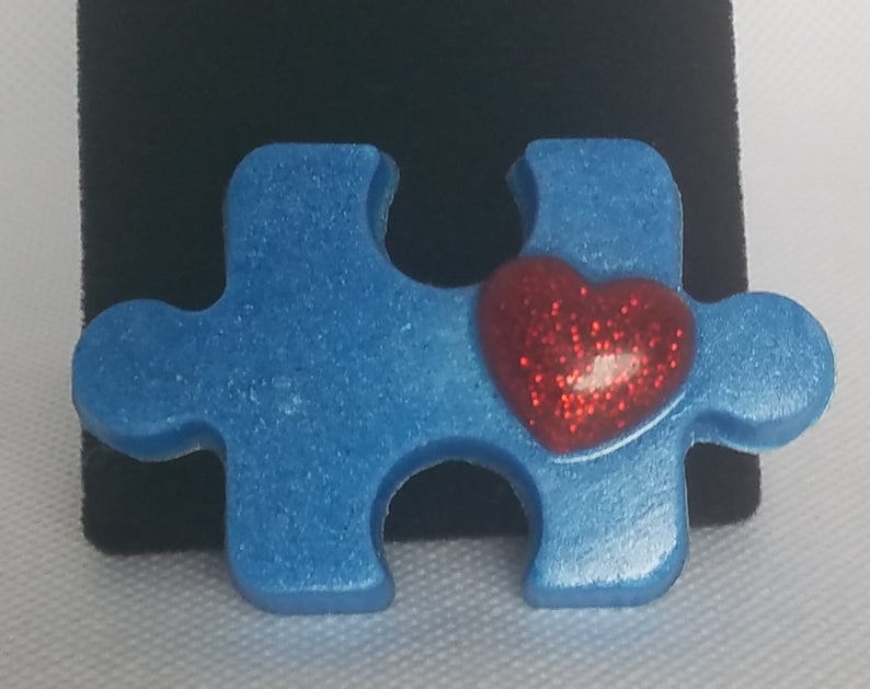 Bryan's Heart Autism Awareness Puzzle Brooch