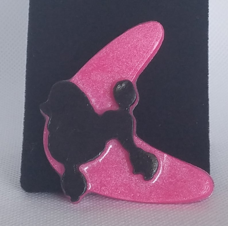 Atomic Boomerang and Poodle Brooch