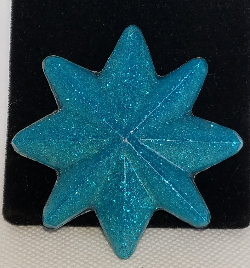 Atomic Starburst Brooch in Poseidon Blue