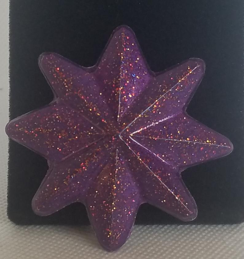 Atomic Starburst Brooch in Amethyst