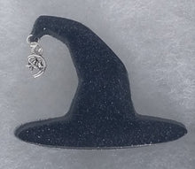 Load image into Gallery viewer, Witch Hat Brooch with Crescent Moon and Star
