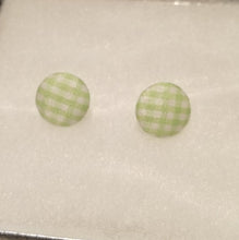 Load image into Gallery viewer, Retro Gingham Button Earrings
