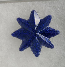 Load image into Gallery viewer, Atomic Starburst Brooch in clear resin and dark blue glitter
