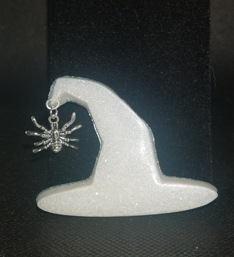 Witch Hat Brooch with Spider