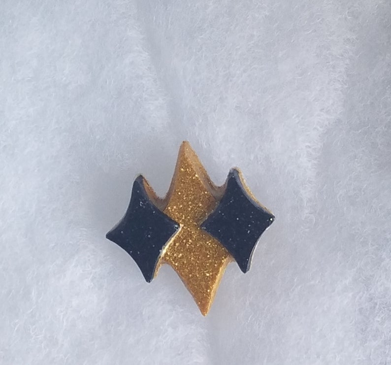 Mini Retro Triple Diamond Brooch