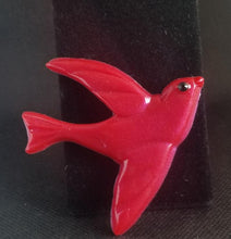 Load image into Gallery viewer, Swallow Brooch in Firecracker Red
