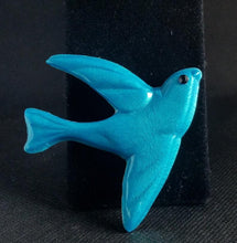 Load image into Gallery viewer, Swallow Brooch in Poseidon Blue
