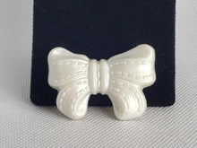 Load image into Gallery viewer, Bow Brooch in shimmery white
