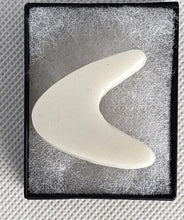 Load image into Gallery viewer, Small Atomic Boomerang Brooch in Shimmery White
