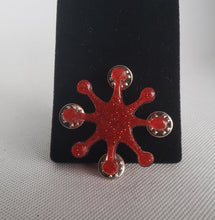 Load image into Gallery viewer, Small Atomic Sunburst Brooch in Bitten Red
