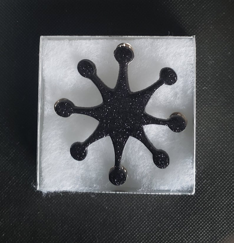 Large Atomic Sunburst Brooch