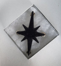 Load image into Gallery viewer, Large Atomic Star Brooch in Black
