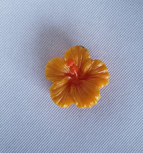 Load image into Gallery viewer, Hibiscus Brooch in Banana Boat Yellow and Orange
