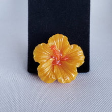 Load image into Gallery viewer, Hibiscus Brooch in Banana Boat Yellow and Orange
