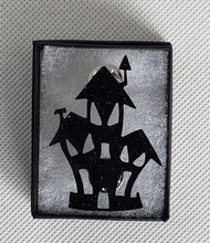 Load image into Gallery viewer, Haunted House Brooch in black
