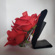 Load image into Gallery viewer, Double Rose Hair Clip in Red
