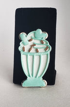 Load image into Gallery viewer, Large Milkshake Brooch in Mint Green, White, and Brown
