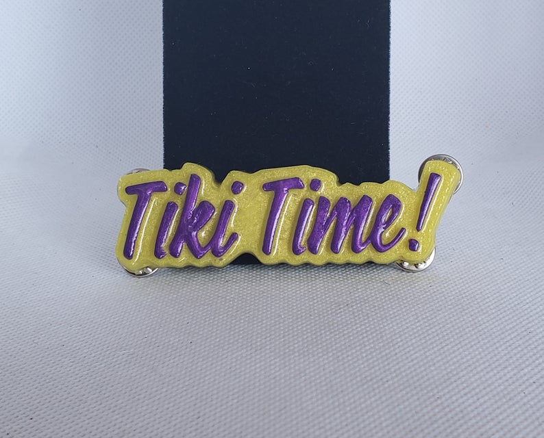 Tiki Time Brooch in Buttercup and Amethyst