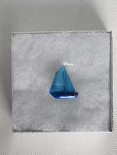 Load image into Gallery viewer, Sailboat Brooch in blue and white
