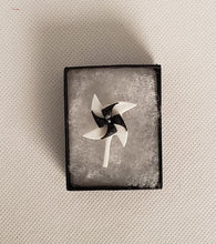 Load image into Gallery viewer, Pinwheel Brooch in white and black
