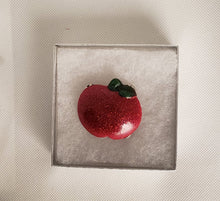 Load image into Gallery viewer, Apple Brooch in Firecracker Red and Leaf Green
